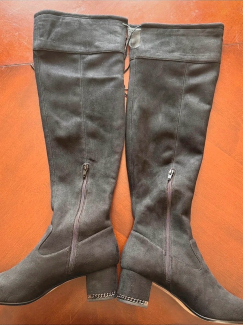Michael Kors Suede Over-the-Knee Boots with Chain Heel